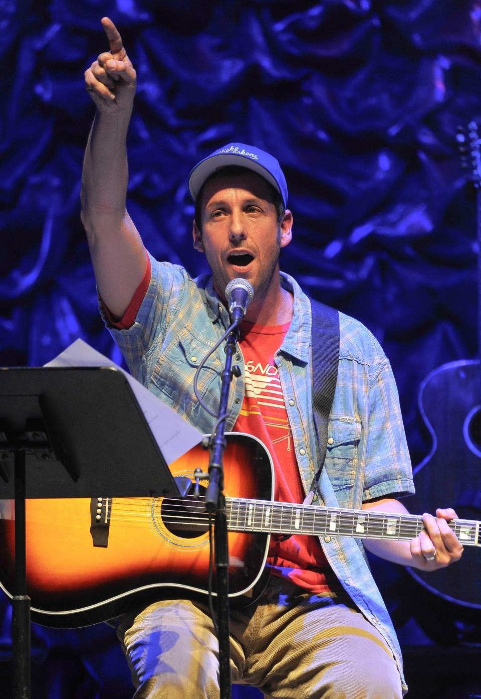 Adam Sandler performs at the 2nd Annual "Acoustic-4-A-Cure" Benefit Concert at The Masonic Auditorium on May 15, 2015 in San Francisco, California.