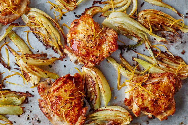 Roasted Chicken Thighs with Fennel and Lemon