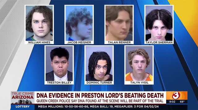 The seven suspects charged in connection with Preston Lord's death