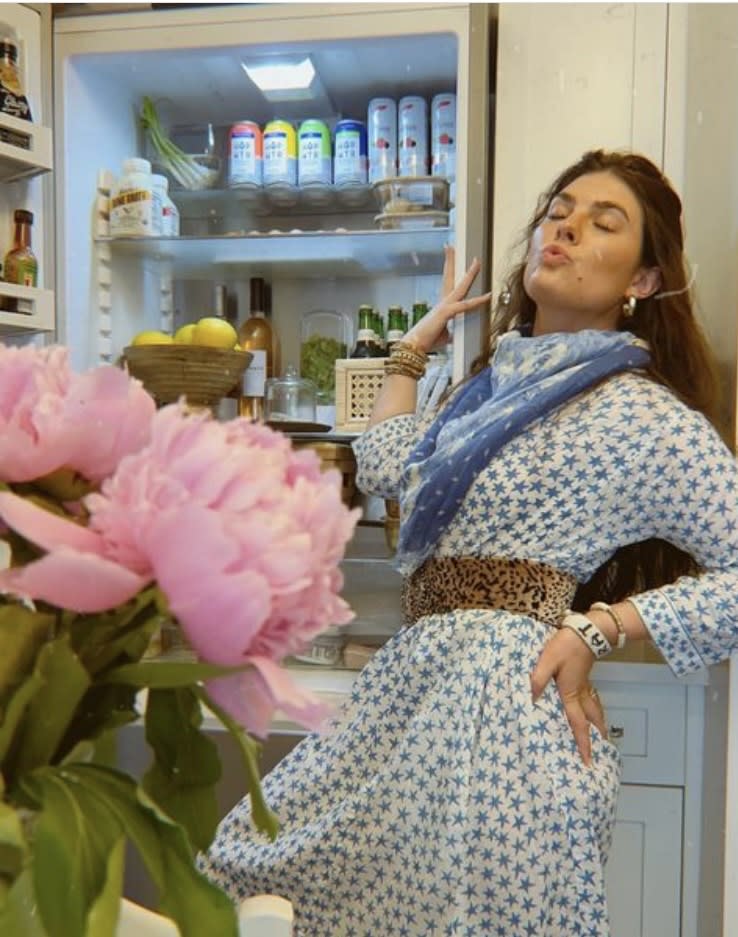 Clare Sullivan with her revamped refrigerator. (Photo: Clare Sullivan)