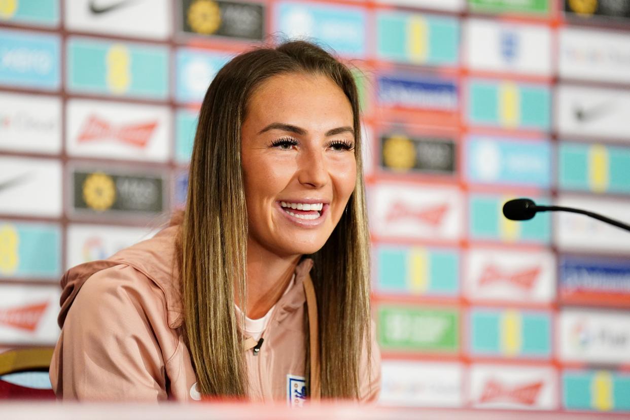 Katie Zelem speaks to the media ahead of England’s last-16 clash with Nigeria (Zac Goodwin/PA) (PA Wire)