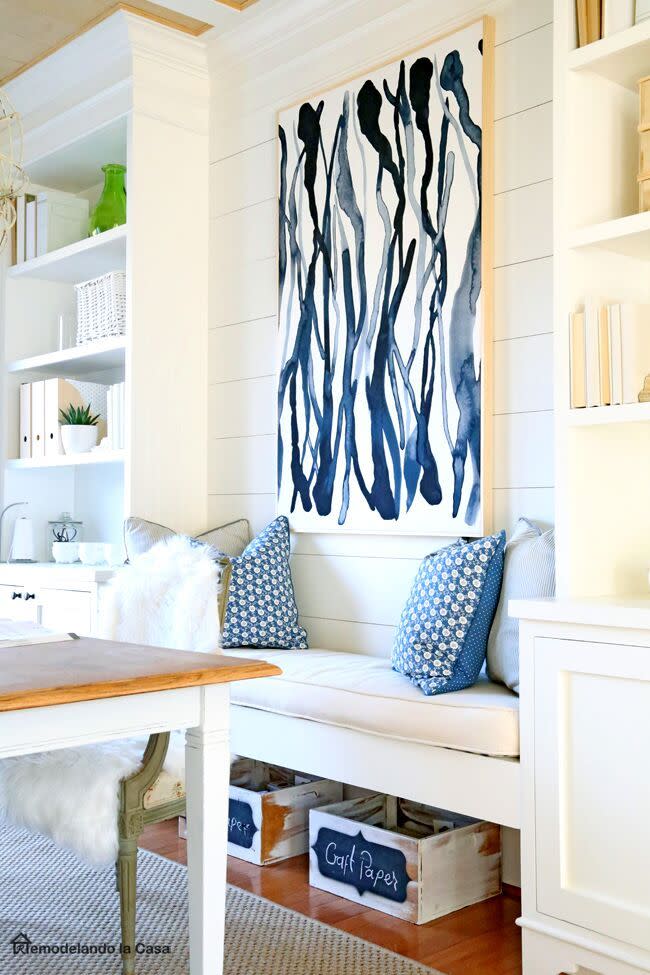 <p>So, maybe you don’t fancy yourself a painter. That’s okay! Instead, follow this tutorial to frame a piece of artful fabric that looks just as creative. </p><p><strong>Get the tutorial at <a href="https://www.remodelandolacasa.com/2018/02/fmdwllat.html?m=1" rel="nofollow noopener" target="_blank" data-ylk="slk:RemodelaCasa;elm:context_link;itc:0;sec:content-canvas" class="link ">RemodelaCasa</a>.</strong></p><p><a class="link " href="https://www.amazon.com/Fiskars-01-004761J-Softgrip-Scissors-Stainless/dp/B002YIP97K/?tag=syn-yahoo-20&ascsubtag=%5Bartid%7C10050.g.31153820%5Bsrc%7Cyahoo-us" rel="nofollow noopener" target="_blank" data-ylk="slk:SHOP SCISSORS;elm:context_link;itc:0;sec:content-canvas">SHOP SCISSORS</a></p>