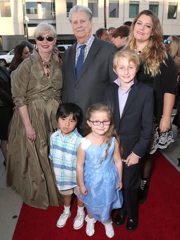 <p>Todd Williamson/Getty</p> Melinda Ledbetter and Brian Wilson with children Dash Wilson, Dakota Wilson, Dillon Wilson and Daria Wislon attend the Roadside Attractions' Premiere Of "Love & Mercy" on June 2, 2015 in Beverly Hills, California.