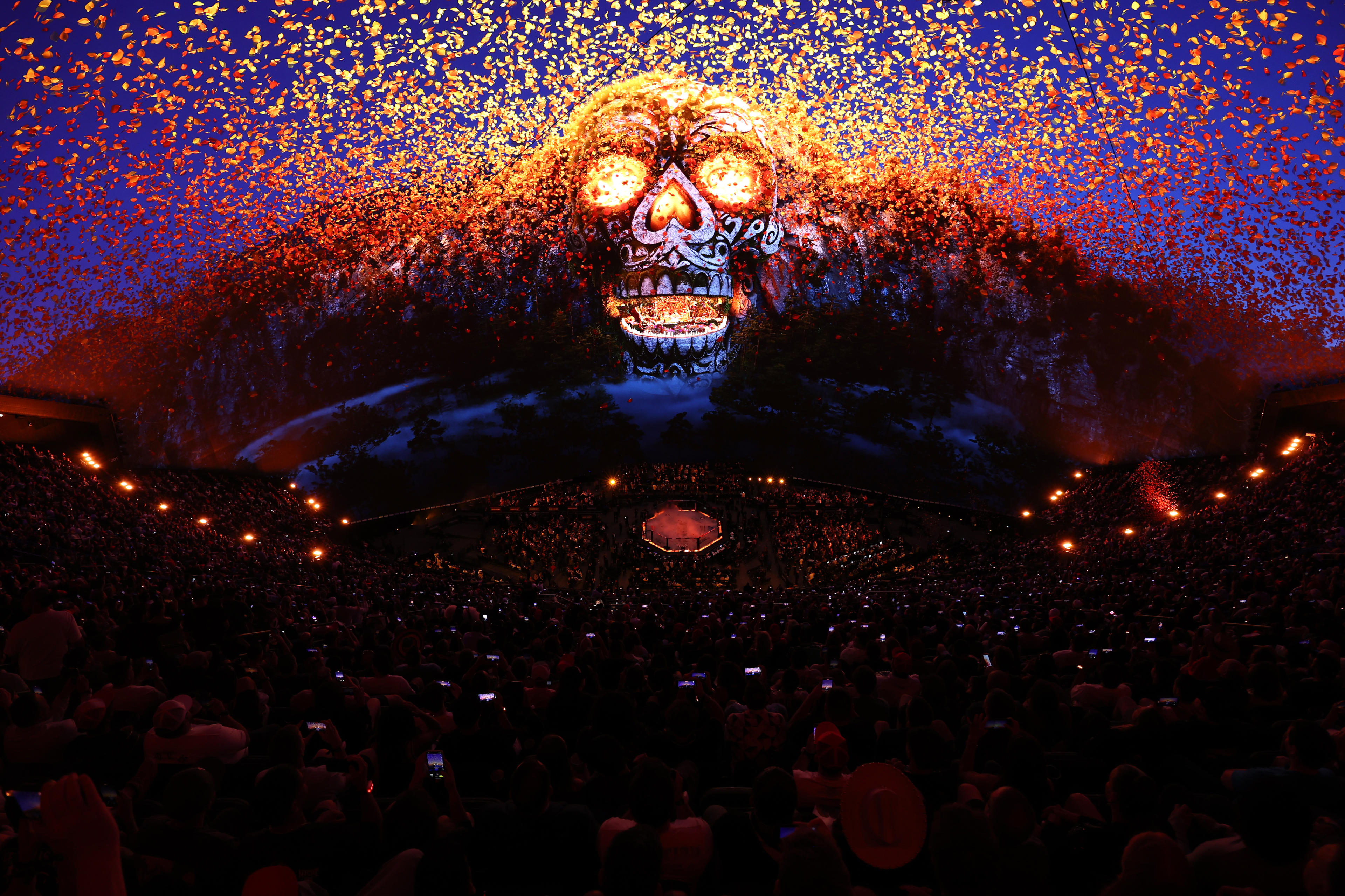 LAS VEGAS, NEVADA – SEPTEMBER 14: A general view of Sphere during a Mexican Independence Weekend celebration between fights during UFC 306: Riyadh Season Noche on September 14, 2024 in Las Vegas, Nevada. (Photo by Christian Petersen/Getty Images)