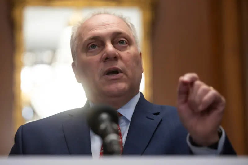 ▲共和黨籍眾議員史卡利塞（Steve Scalise）被視為是麥卡錫熱門接班人選，在4日時宣布將角逐眾院議長寶座。（圖／美聯社／達志影像）