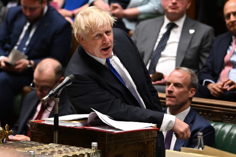 Boris Johnson, ante el Parlamento. (Photo by JESSICA TAYLOR / UK PARLIAMENT / AFP)