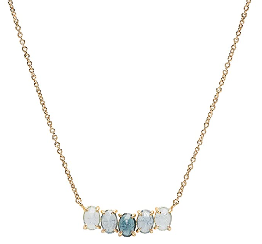 4) Tai Jewelry March Birthstone Necklace