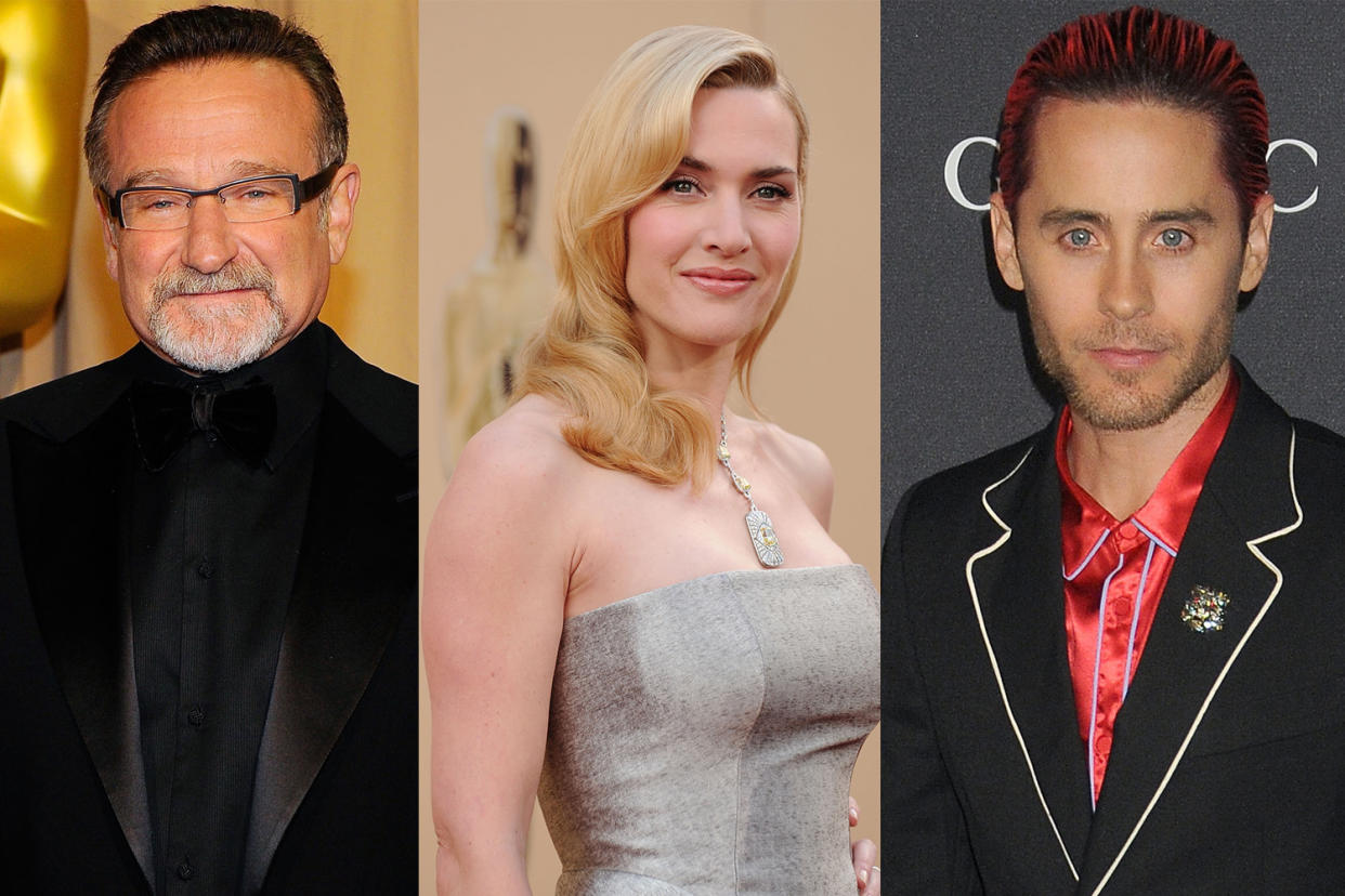 Robin Williams, Kate Winslet, and Jared Leto were three of the names mentioned on a thread about celebs doing good. (Photo: Getty Images)