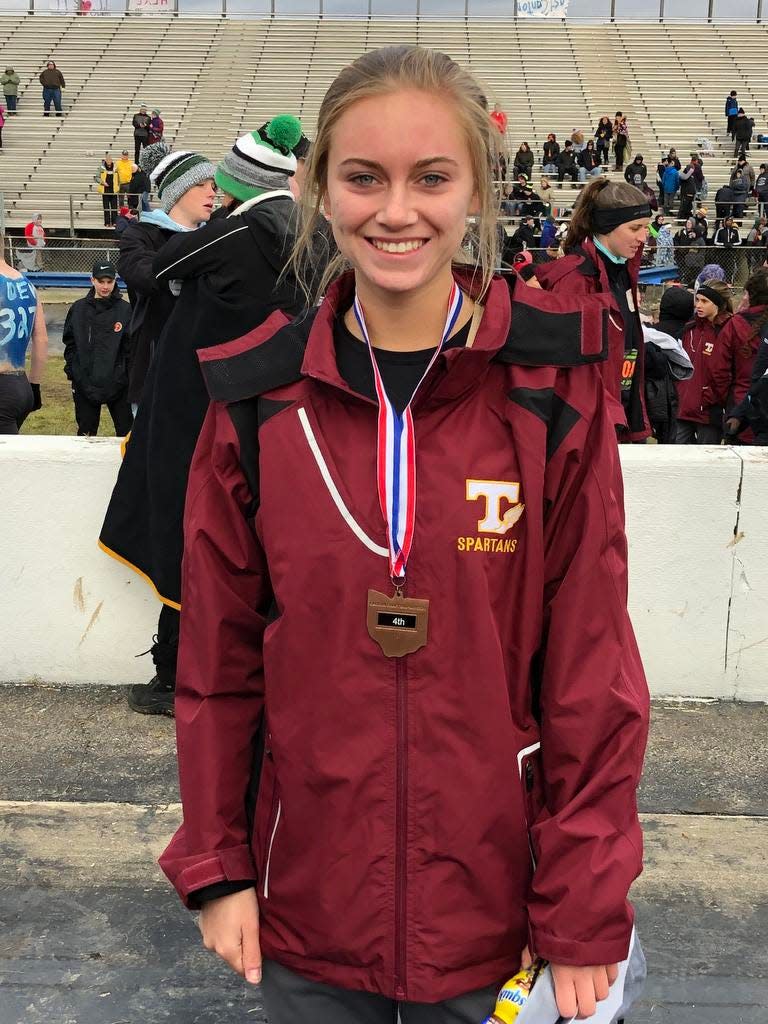 Samantha Bush recorded top 10 finishes at the cross country state championships as a sophomore, junior and senior at Turpin.