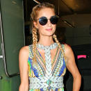 <p>Paris Hilton appears to be sporting the latest from the Groucho Marx eyewear collection, all she's missing is the push broom mustache to really take this look to the next level.</p>