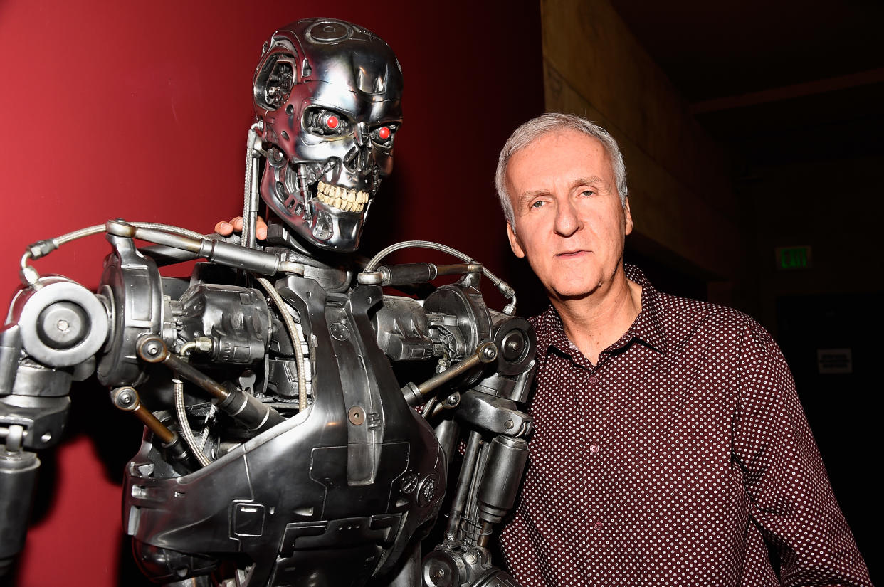HOLLYWOOD, CA - OCTOBER 15:  Director James Cameron attends the American Cinematheque 30th Anniversary Screening Of "The Terminator" Q+A at the Egyptian Theatre on October 15, 2014 in Hollywood, California.  (Photo by Frazer Harrison/Getty Images)