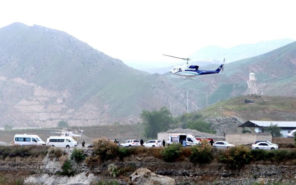 The helicopter carrying Mr Raisi takes off near the Iran-Azerbaijan border