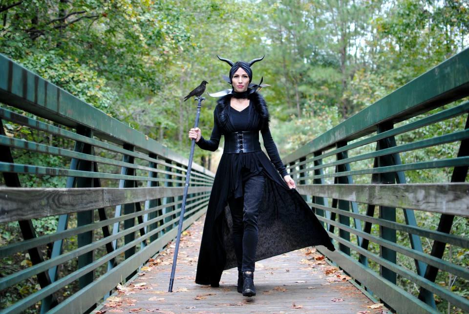 <p>Believe it or not, you can DIY every part of this costume—right down to the villainous character's signature horns—in no time. Add a crow to a flagpole for the ultimate finishing touch. <br></p><p><strong>Get the tutorial at <a href="http://www.trashtocouture.com/2018/10/diy-halloween-2018-maleficent-and-grinch.html" rel="nofollow noopener" target="_blank" data-ylk="slk:Trash to Couture" class="link ">Trash to Couture</a>. </strong></p><p><a class="link " href="https://www.amazon.com/Tinksky-Halloween-Realistic-Artificial-Decoration/dp/B075XDB8VH/ref=sr_1_4?tag=syn-yahoo-20&ascsubtag=%5Bartid%7C10050.g.28833682%5Bsrc%7Cyahoo-us" rel="nofollow noopener" target="_blank" data-ylk="slk:SHOP PLASTIC CROWS">SHOP PLASTIC CROWS</a></p>