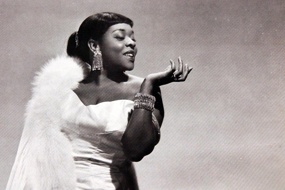 A photo from the Dinah Washington album "If You Don't Believe I'm Leaving You"  was on display along with other memorabilia at the W.S. Hoole Special Collections Library at the University of Alabama in this 2005 file photo.