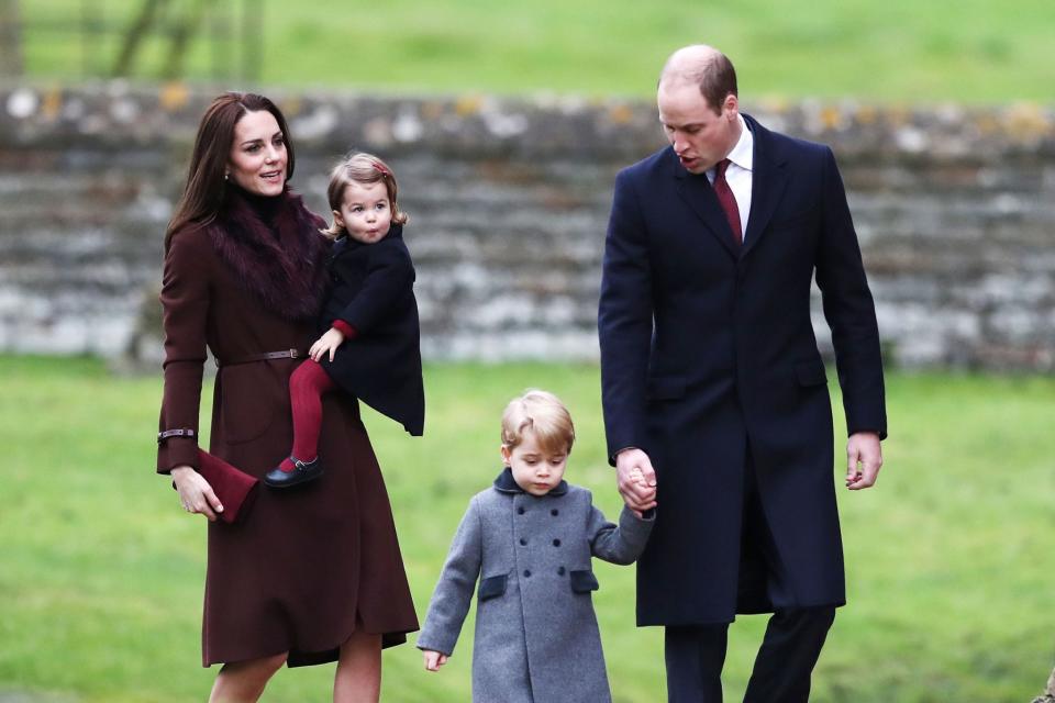 December: The royal children attend their first Christmas Day service