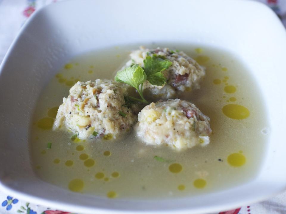 Canederli bread balls in broth