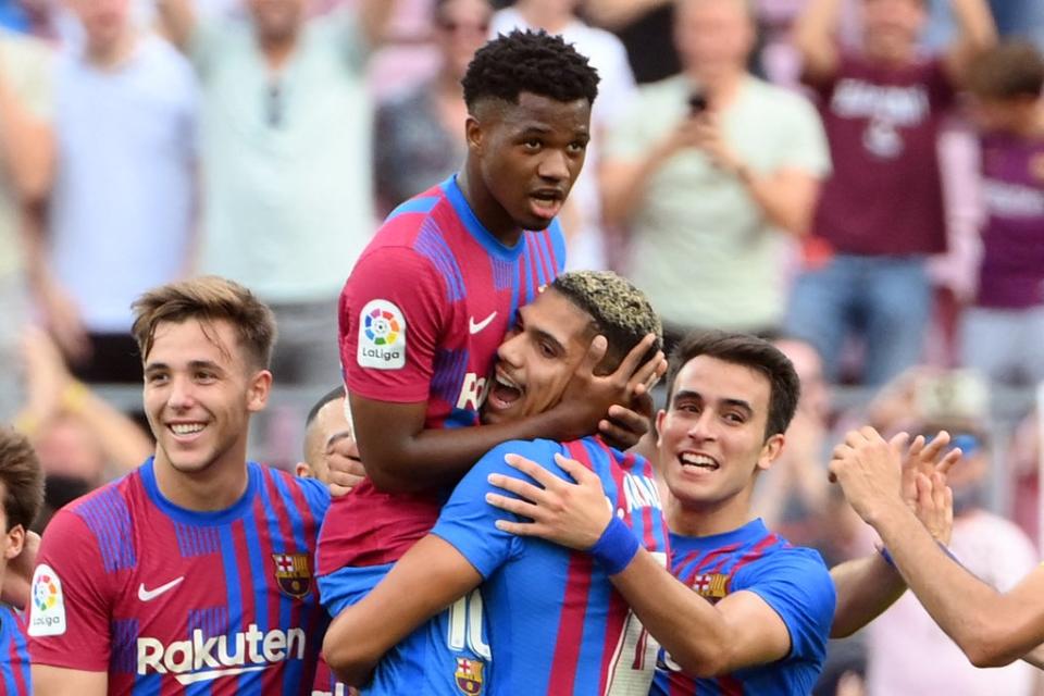 Ansu Fati scored Barcelona’s third goal (AFP via Getty Images)