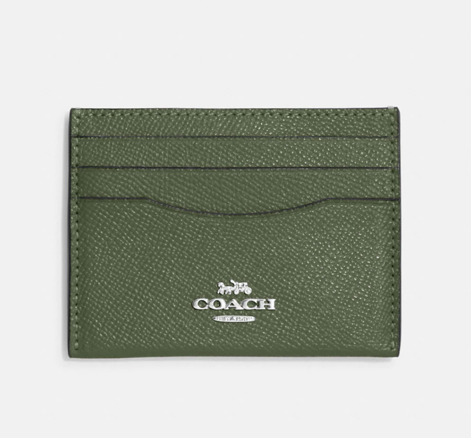 Slim ID Card Case in green (photo via Coach Outlet)