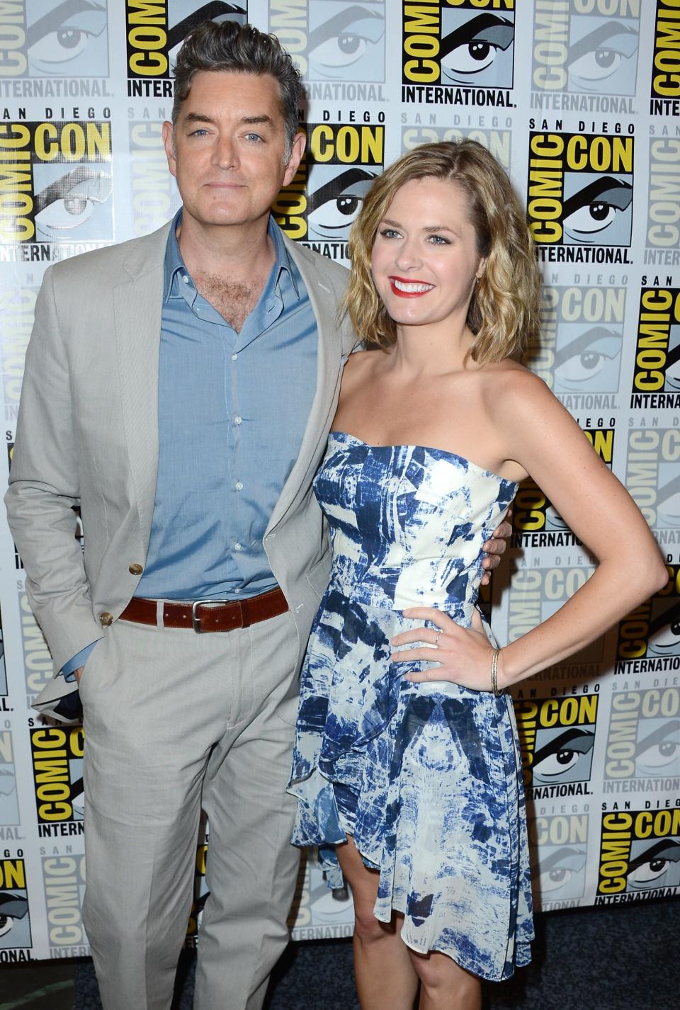 Actors Timothy Omundson and Maggie Lawson attend USA Network's "Psych" during Comic-Con International held at the Hilton San Diego Bayfront Hotel on July 12, 2012 in San Diego, California.