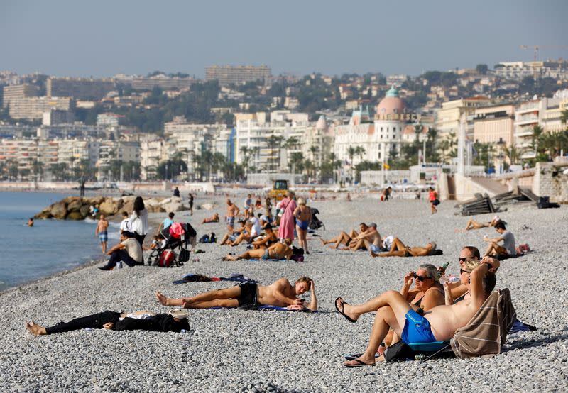 Warm autumn weather temperatures in France
