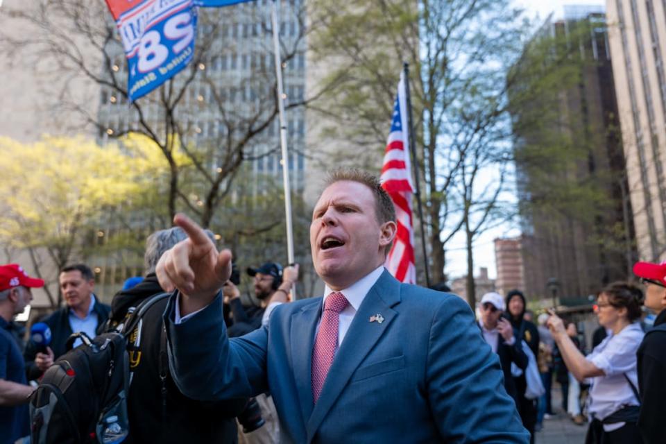 Andrew Giuliani outside of Manhattan Criminal Court.