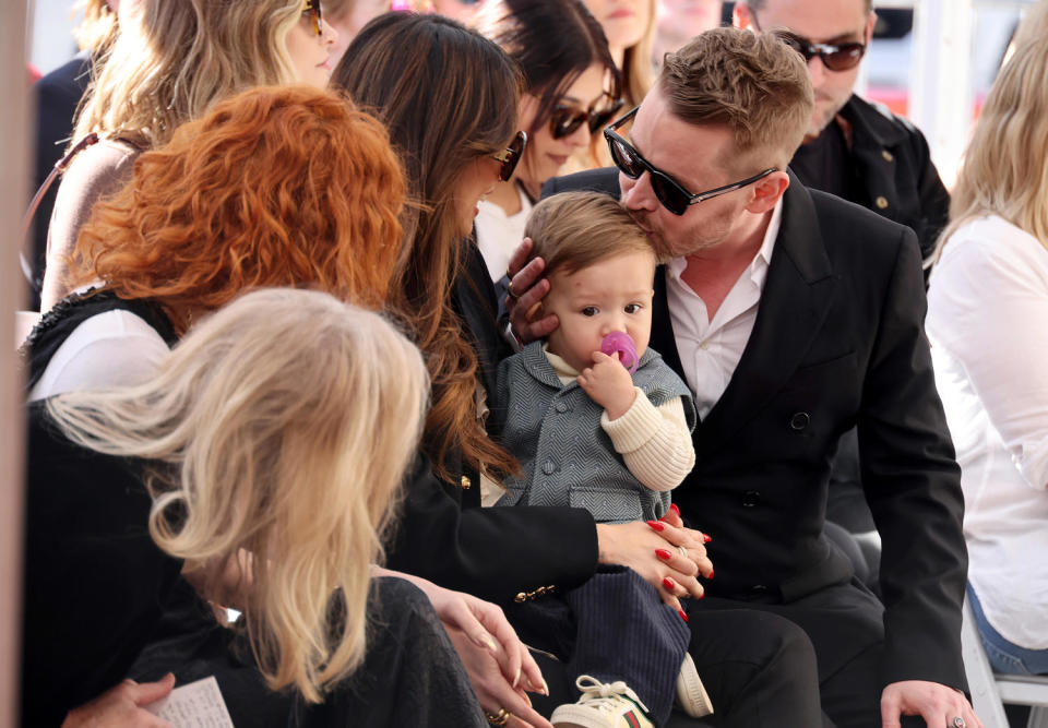 Macaulay Culkin, Brenda Song and their younger son at his Hollywood Walk of Fame ceremony. (Amy Sussman / Getty Images)
