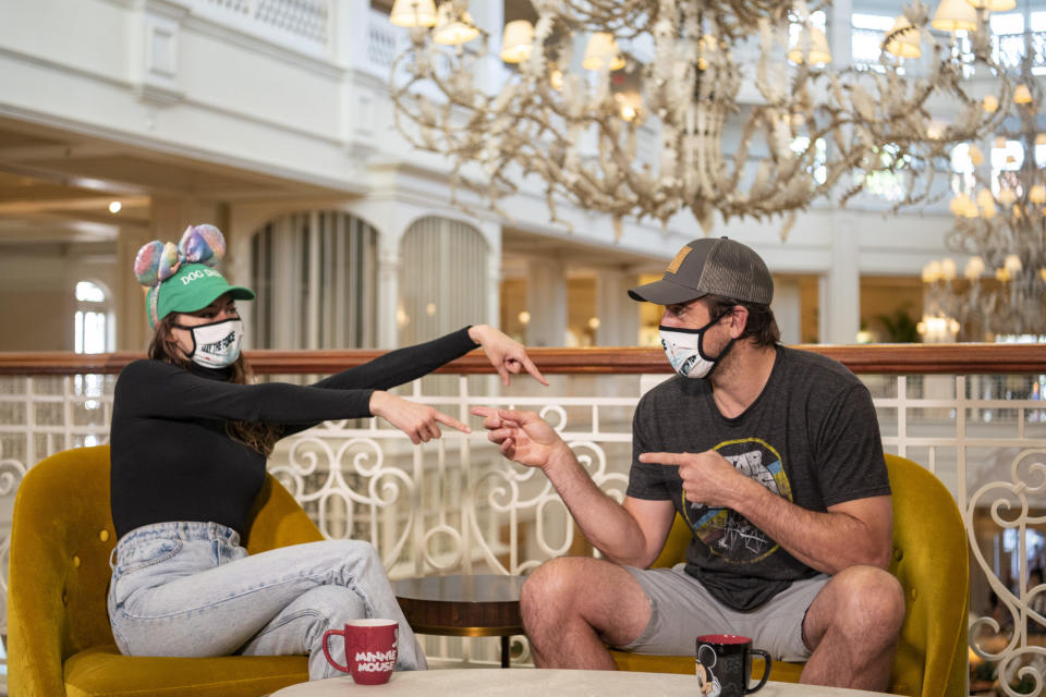 Aaron Rodgers and Shailene Woodley gush over one another during Walt Disney World adventure. (Photo: Matt Stroshane/Disney)