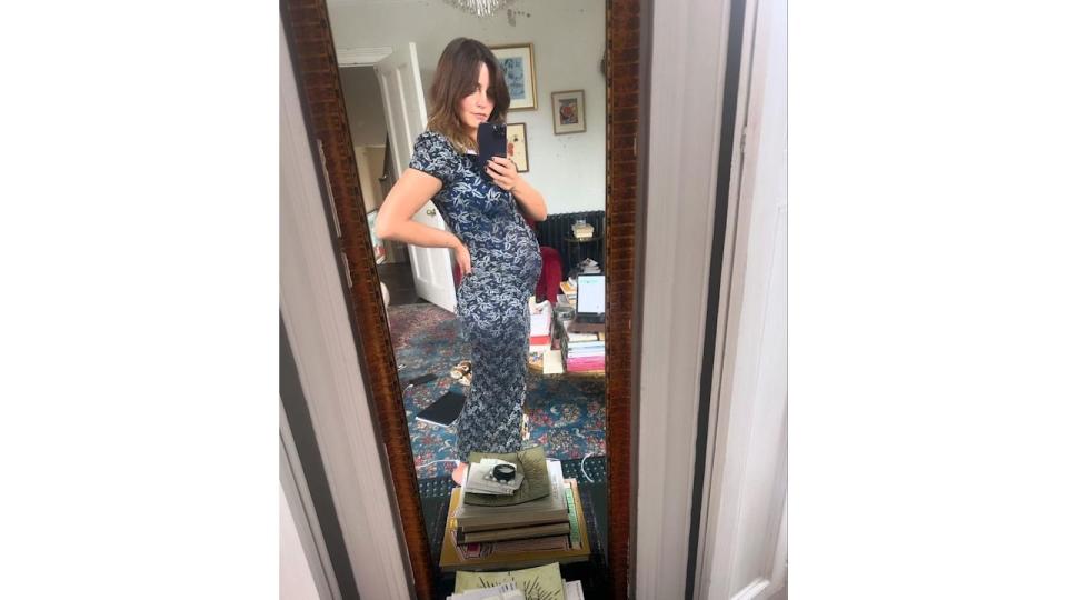 Jenna Coleman takes a selfie showing her baby bump