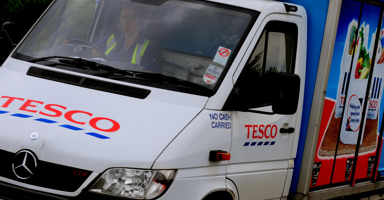 A Tesco home Delivery van. (Rui Vieira/PA Wire)