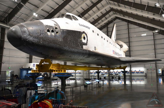 Guests can walk around and under space shuttle Endeavour in its home at the California Science Center. <a href="http://www.collectspace.com/news/news-103112b.html" rel="nofollow noopener" target="_blank" data-ylk="slk:Click here to view a photo gallery;elm:context_link;itc:0;sec:content-canvas" class="link ">Click here to view a photo gallery</a>.