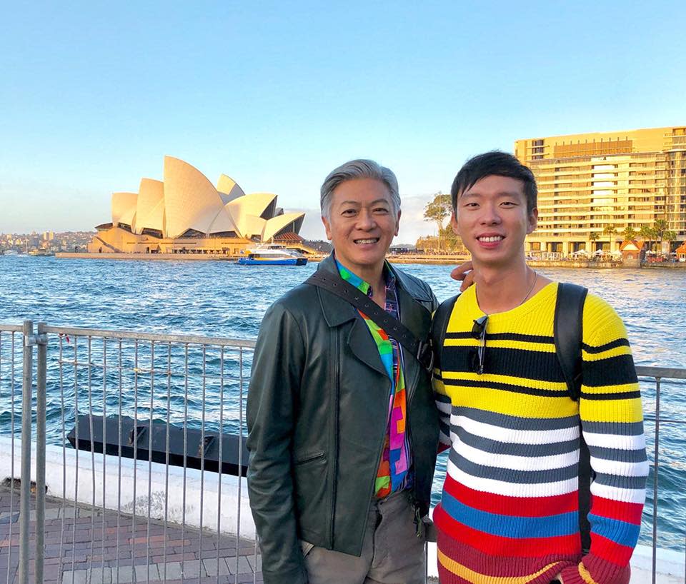 Producer Benjamin Tan with creative director Dick Lee in Sydney, May 2018, where they attended the Vivid Sydney festival to get ideas for National Day Parade 2019.
