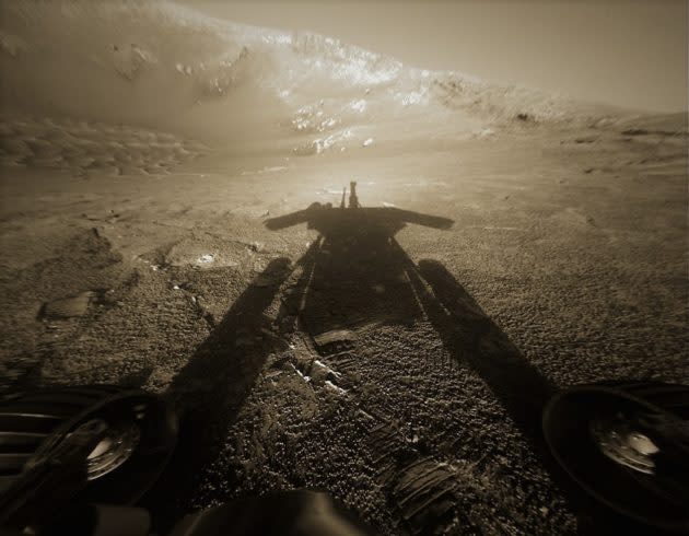 Opportunity rover's shadow