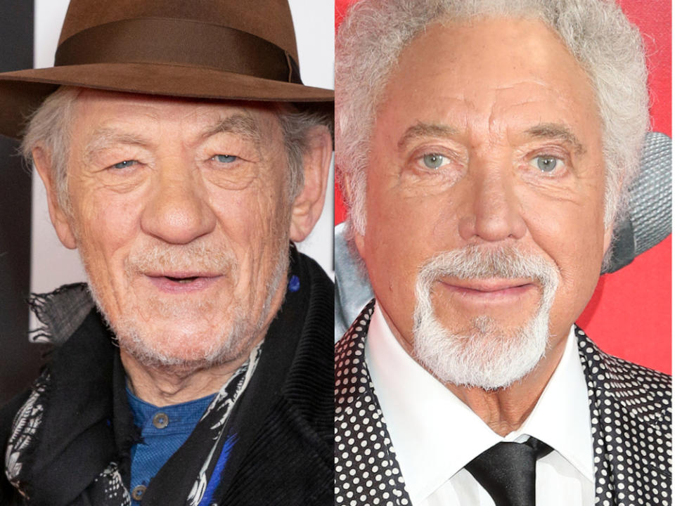 Ian McKellen (li.) und Tom Jones wurden bereits gegen das Coronavirus geimpft. (Bild: lev radin/shutterstock.com; Featureflash Photo Agency/shutterstock.com [M])