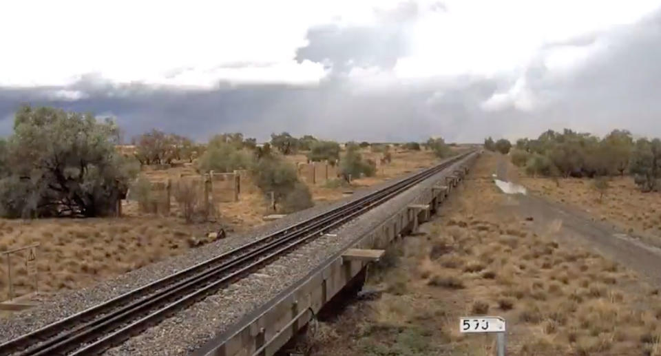 North Queensland’s Mount Isa Line at Corella Creek on January 30. Source: Queensland Rail