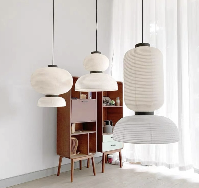 Nogy Noguchi Style Paper Lamp • Akari Lantern Lamp • Rice Paper Lamp •  Table Lamp • Japanese Lamp • Bedside Cool Lamp • Off White Paper Lantern  (Upgraded Table Lamp) 