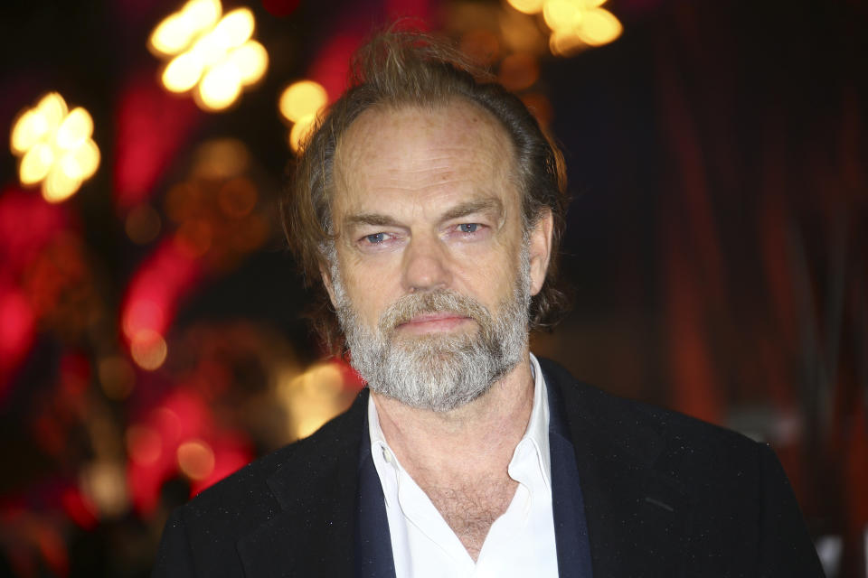 Actor Hugo Weaving poses for photographers upon arrival at the premiere of the film 'Mortal Engines' in central London, Tuesday, Nov. 27, 2018. (Photo by Joel C Ryan/Invision/AP)