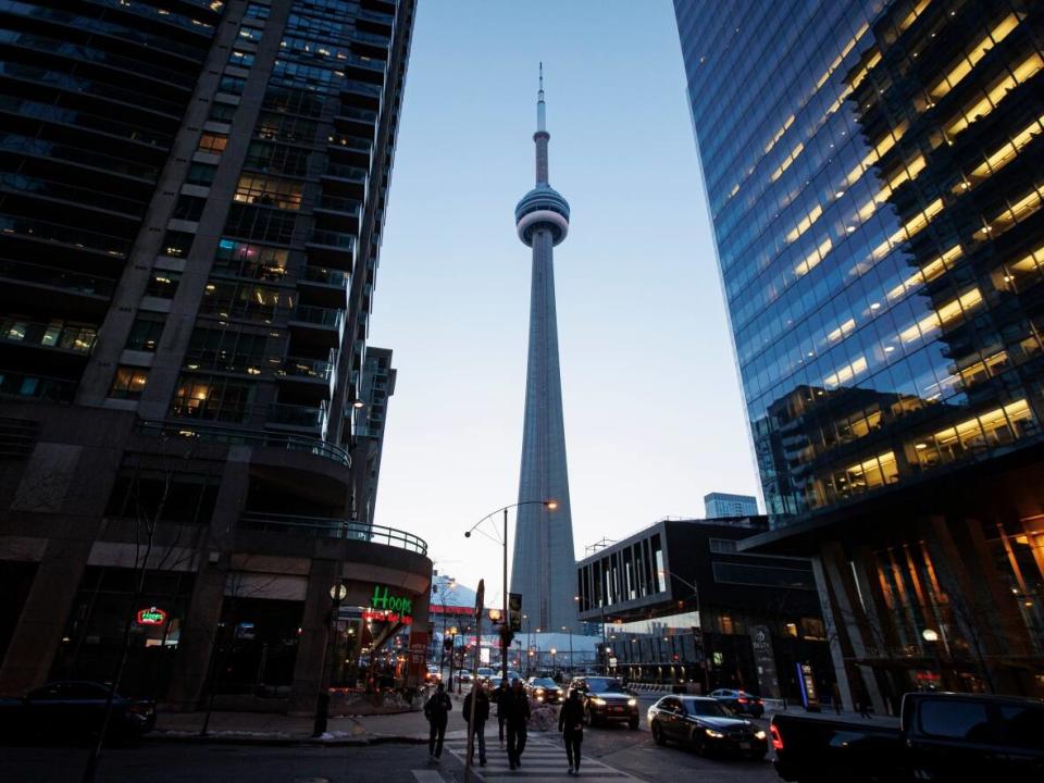 Toronto ranks 55th out of 63 North American cities included in the School of Cities's downtown recovery rankings. The index uses cell phone data to compare activity in the downtown core to pre-pandemic levels.  (Evan Mitsui/CBC - image credit)