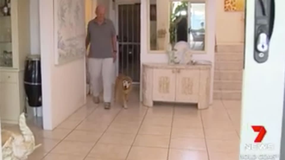 Bob raised the alarm, sending owner Barry to the pool. Source: 7 News