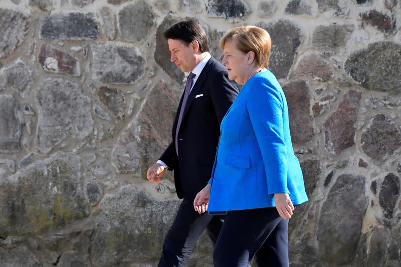 German Chancellor Merkel meets Italian PM Conte in Meseberg