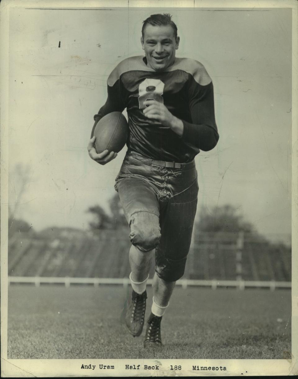Andy Uram scored on a kickoff return for the Green Bay Packers in 1942.