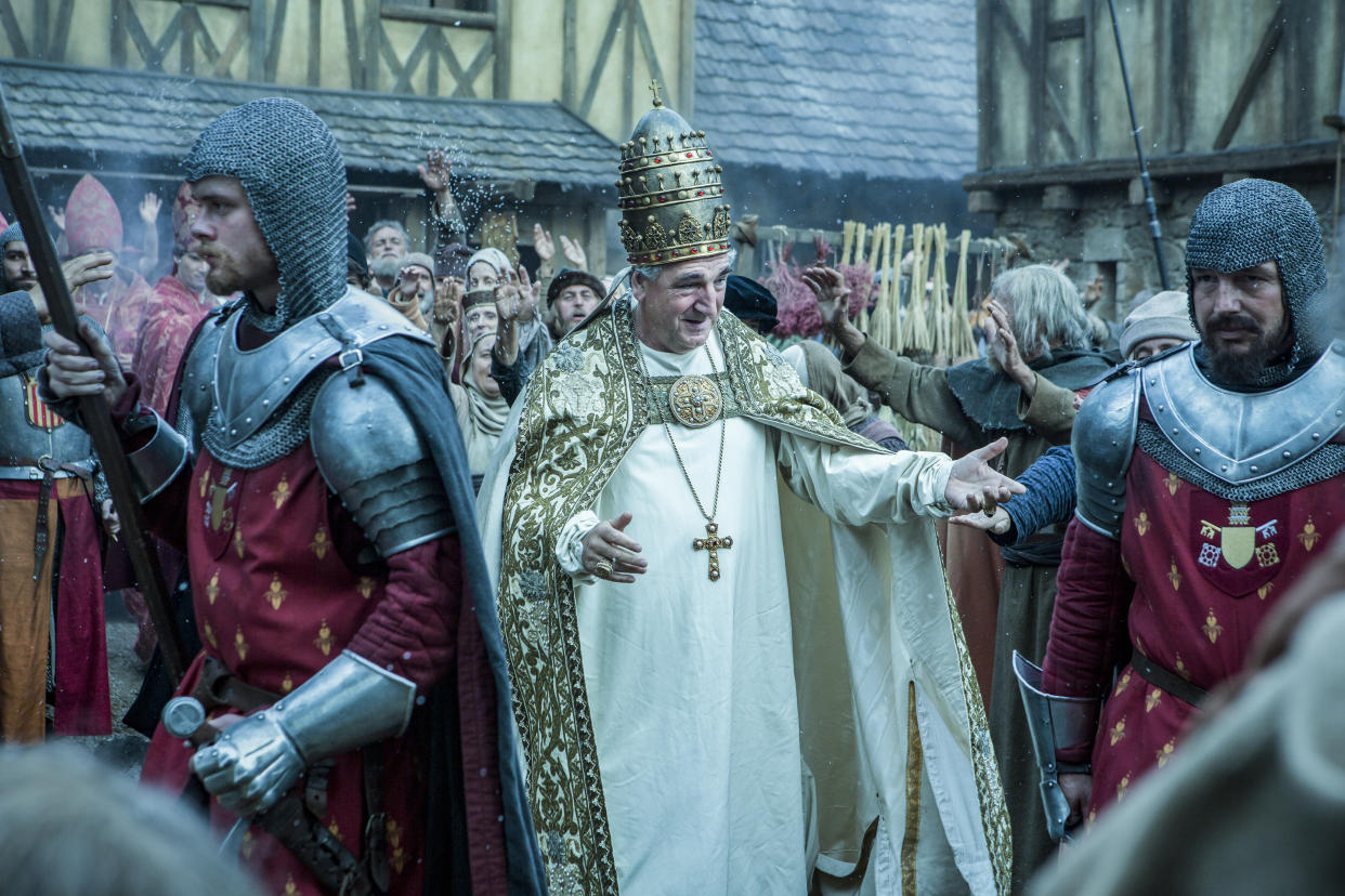 Jim Carter as Pope Boniface VIII in <em>Knightfall</em>. (Photo: Larry Horricks/History)