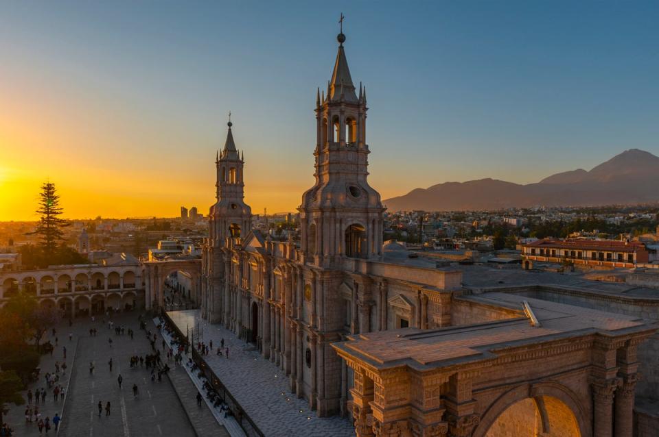 Arequipa is sometimes known as the White City due to the colour of the volcanic stone used for its buildings (Getty Images/iStockphoto)