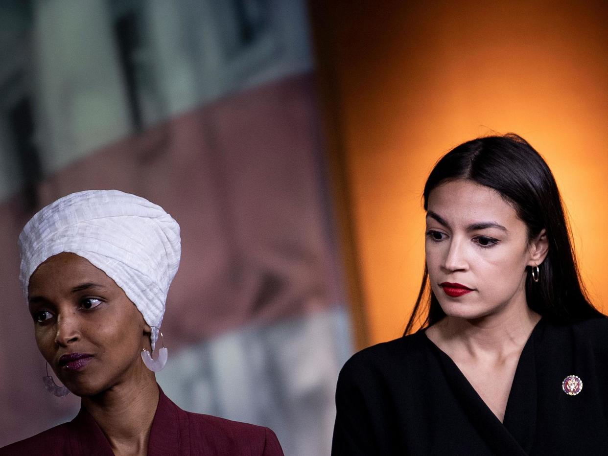 Alexandria Ocasio-Cortez and Ilhan Omar In Washington in July 2019: (Getty Images)