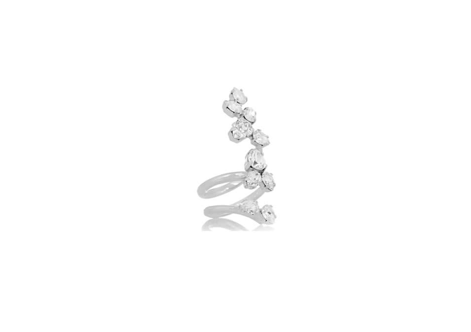 Ryan Storer Rhodium-Plated Swarovski Crystal Ring, $420, net-a-porter.com