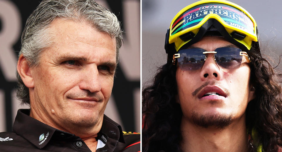 Pictured left Panther's coach Ivan Cleary and right Jarome Luai