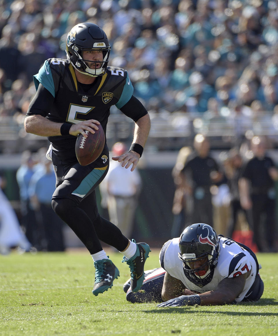 Bortles’ 6.3 average per carry is the best among active players with at least 200 carries, and the fourth-best clip in NFL history. (AP)