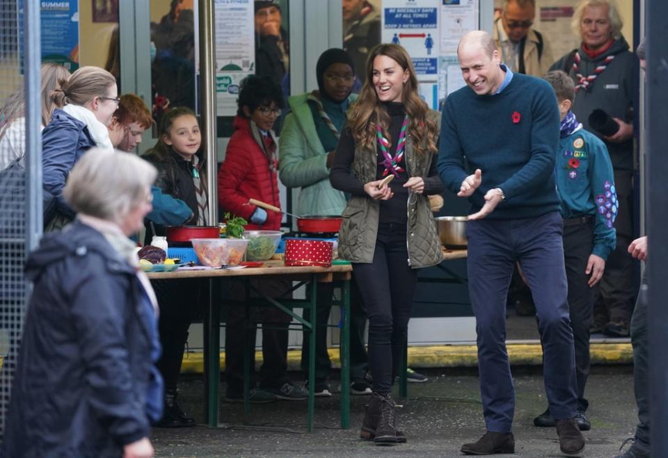 The Duke and Duchess of Cambridge leave after a visit to celebrate the Scouts PromiseToThePlanet campaign at Alexandra Park Sports Hub, Dennistoun, Glasgow (Owen Humphreys/PA) (PA Wire)