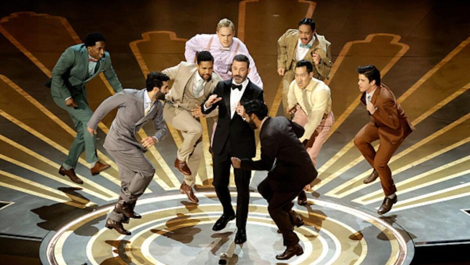 Jimmy Kimmel and "RRR" dancers