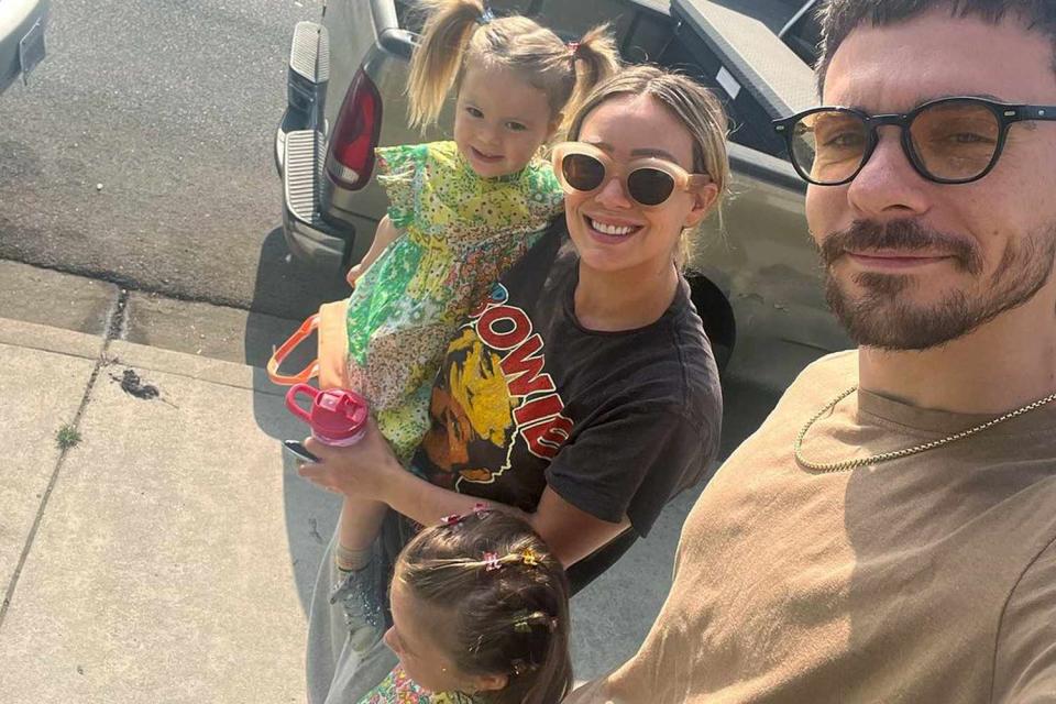 <p>Instagram/hilaryduff</p> Hillary Duff with husband Mike Comrie and kids Banks and MJ