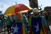 Organisers chartered hundreds of buses to bring people in for the rally which is being held on the Diada, Catalonia's national day